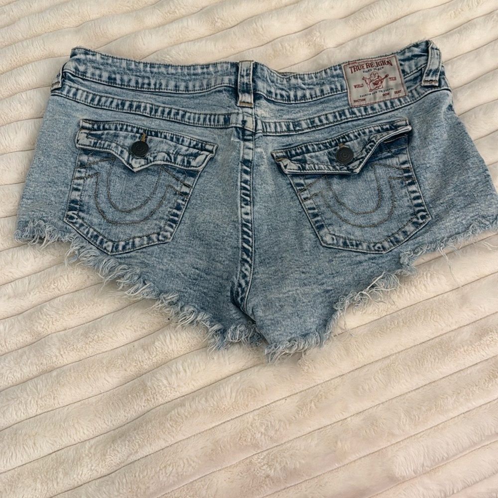 True Religion Women's Blue Denim Shorts